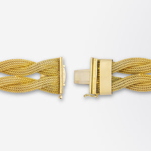 Mid Century, Woven 14kt Gold Mesh Bracelet