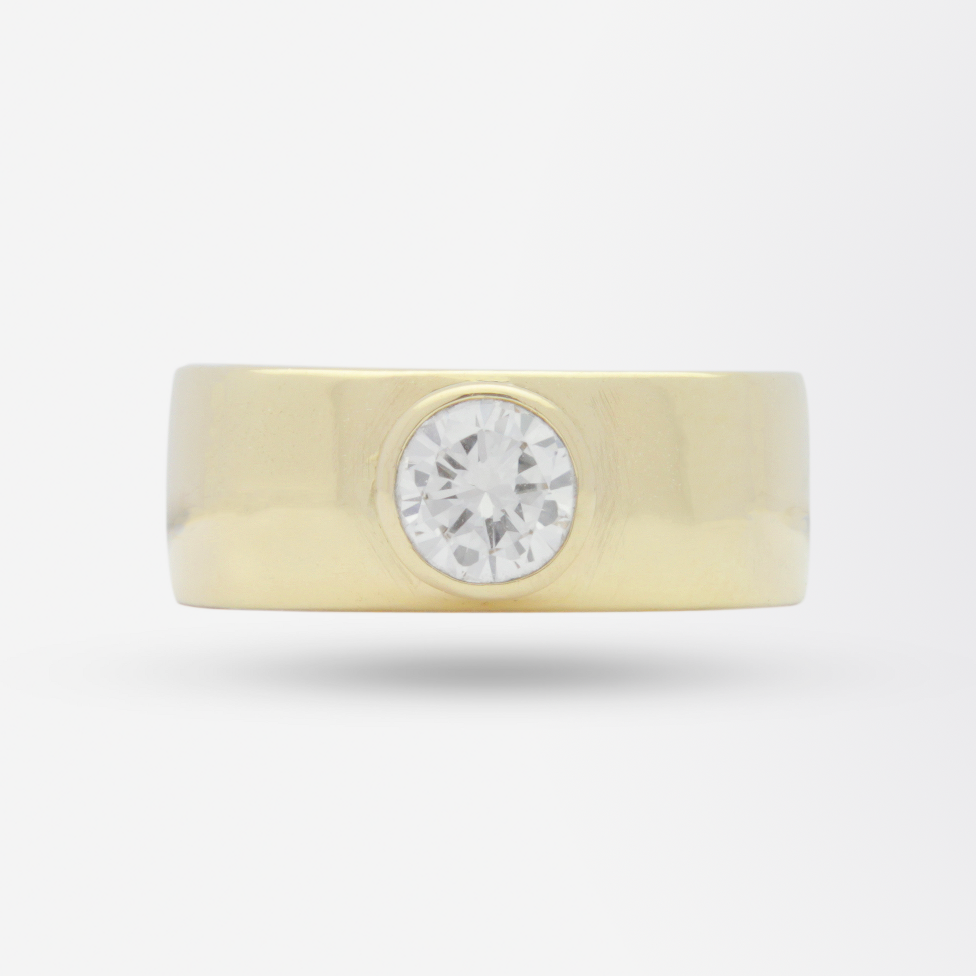 14kt Yellow Gold Square Shank Ring With Solitaire Diamond