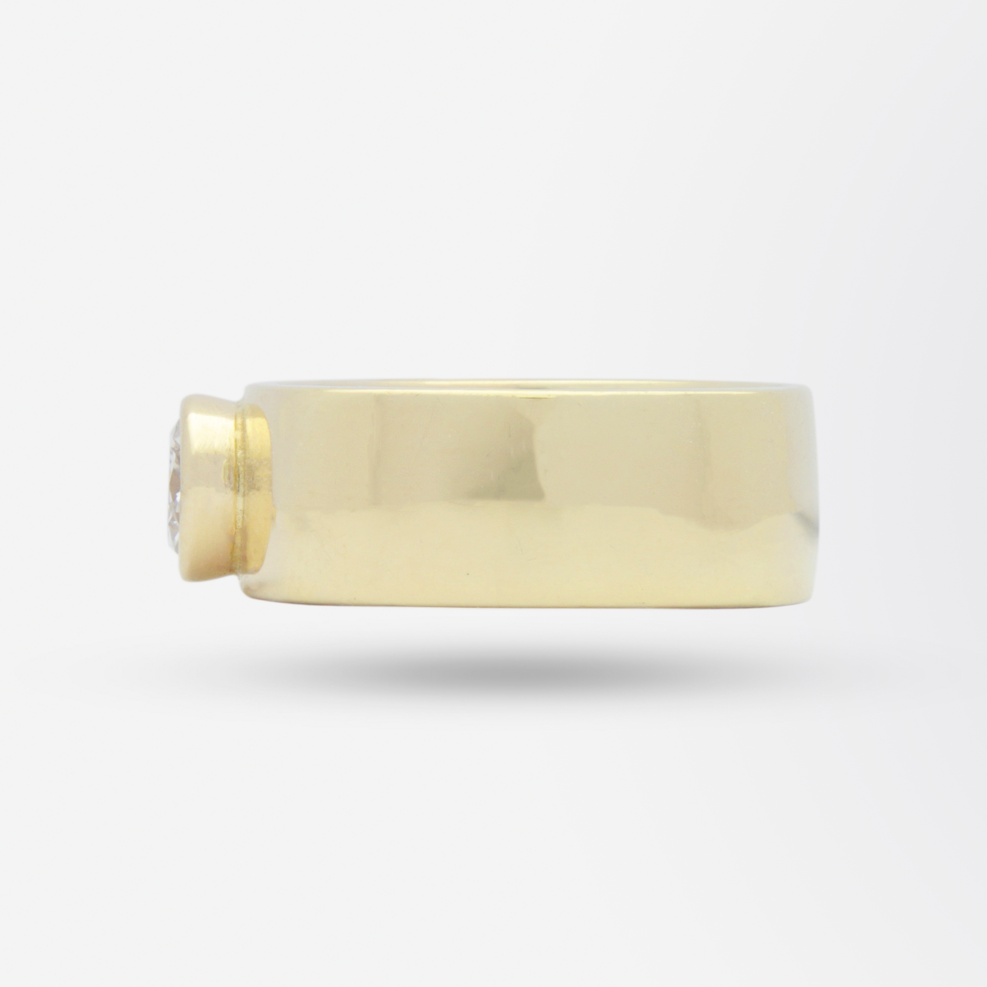 14kt Yellow Gold Square Shank Ring With Solitaire Diamond