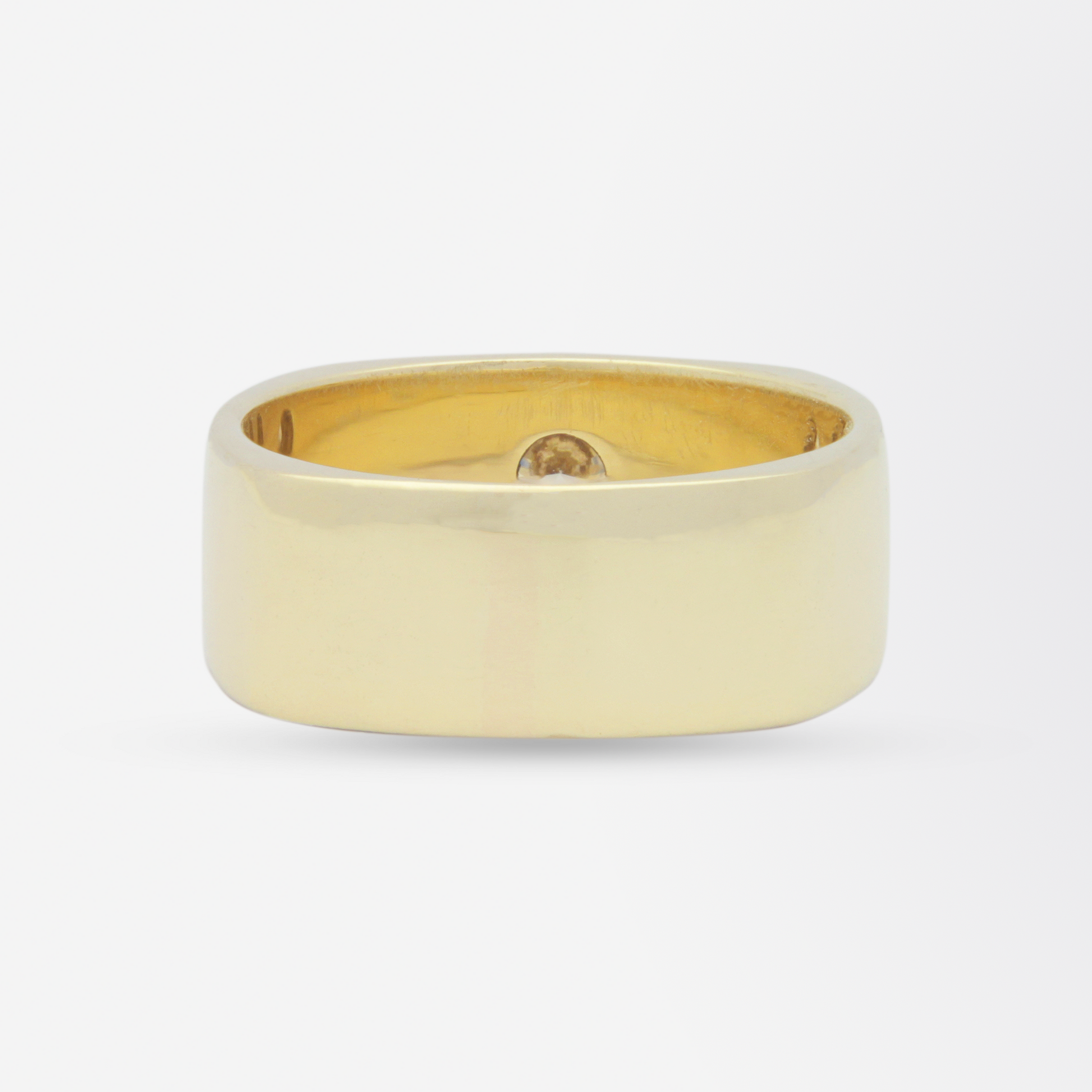 14kt Yellow Gold Square Shank Ring With Solitaire Diamond