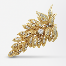 Load image into Gallery viewer, 14kt Gold and Diamond Fern Brooch Pin