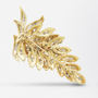 14kt Gold and Diamond Fern Brooch Pin