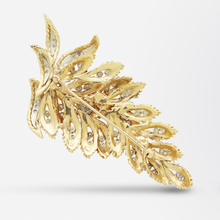 Load image into Gallery viewer, 14kt Gold and Diamond Fern Brooch Pin