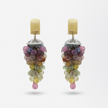 Load image into Gallery viewer, 18kt Rose Gold and Sapphire Briolette Drop Earrings