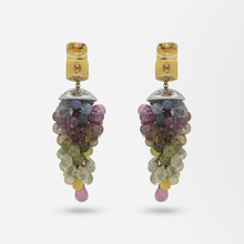 Load image into Gallery viewer, 18kt Rose Gold and Sapphire Briolette Drop Earrings