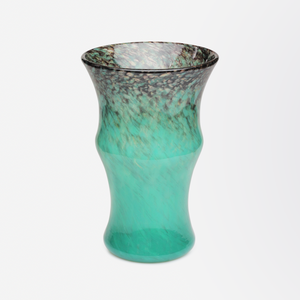 Green, Black, and Aventurine Vasart Glass Vase by Salvador Ysart
