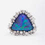 Grima Ring in 18kt White Gold With an Opal & Diamonds