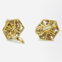 Load image into Gallery viewer, Andrew Grima 18kt Gold, Citrine and Diamond Ear Clips