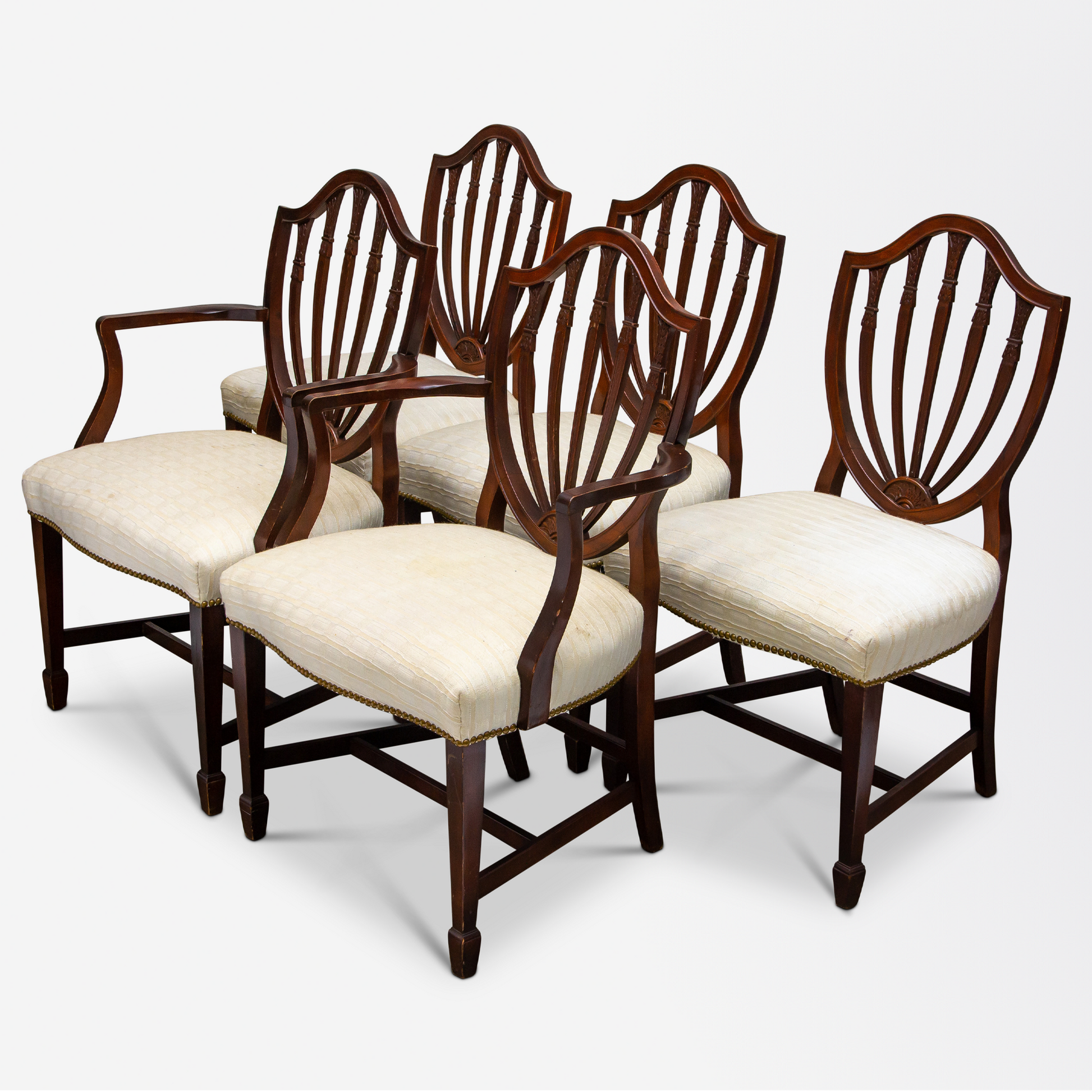 Set of 5 Hepplewhite Style Dining Chairs