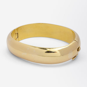 Heavy, 18kt Yellow Gold, Hinged Oval Bangle