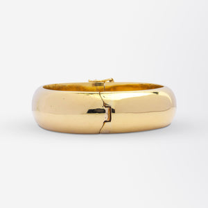 Heavy, 18kt Yellow Gold, Hinged Oval Bangle