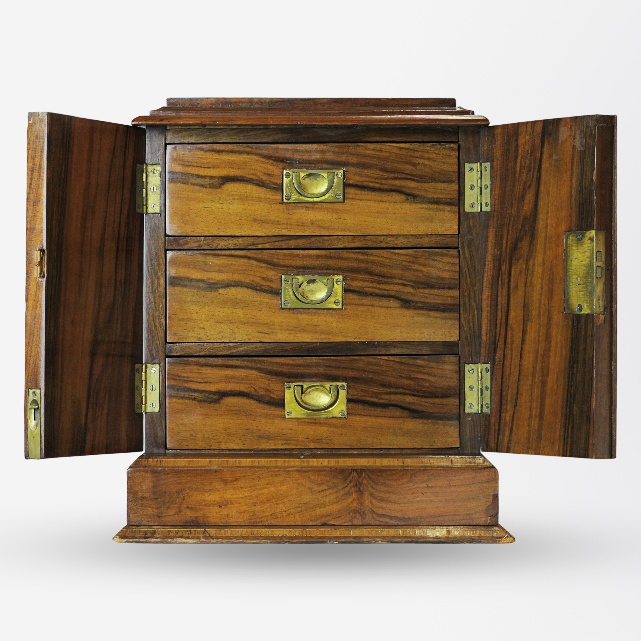 Cave à cigares anglaise en noyer du XIXe siècle