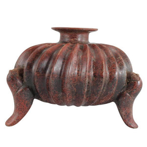 Pre-Columbian Colima Slip-Glazed Earthenware Tripod Vessel - The Antique Guild