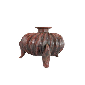 Pre-Columbian Colima Slip-Glazed Earthenware Tripod Vessel - The Antique Guild