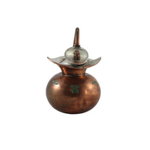 Load image into Gallery viewer, Mexican Copper, Brass and Malachite Inlay Frog Pitcher by Chato Castillo, Taxco - The Antique Guild