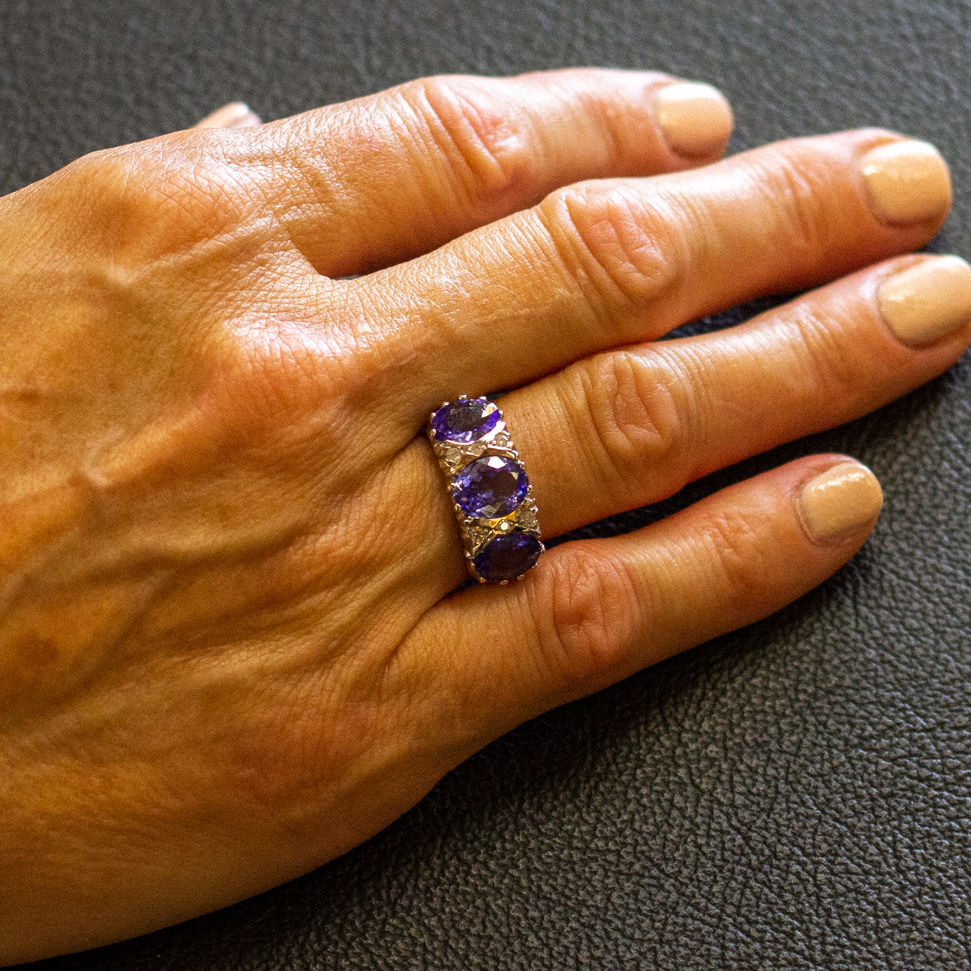 18kt White Gold, Tanzanite and Diamond Ring