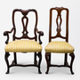 Set of 8 Carved Walnut Baroque Venetian Chairs