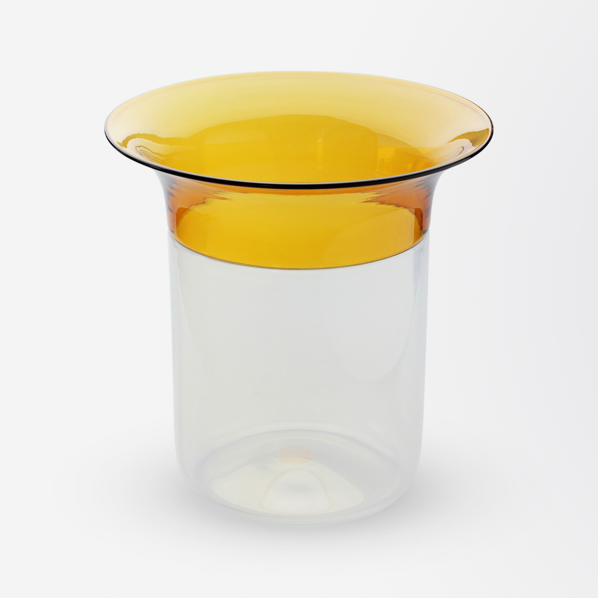 Vase en cristal de Murano transparent et ambré