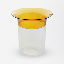 Load image into Gallery viewer, Murano Crystal Vase in Clear and Amber