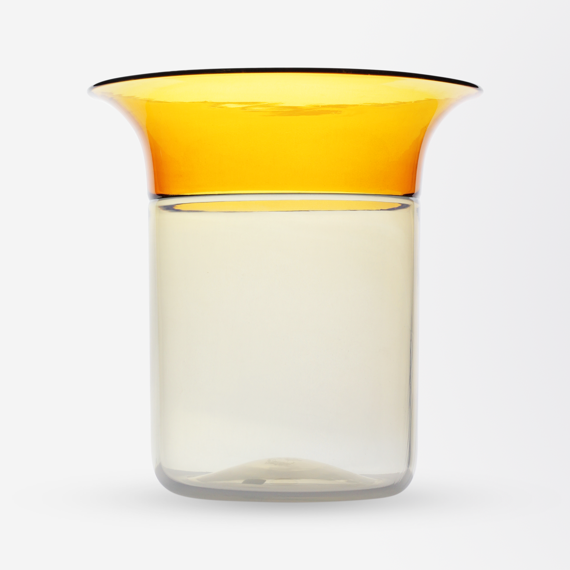 Vase en cristal de Murano transparent et ambré