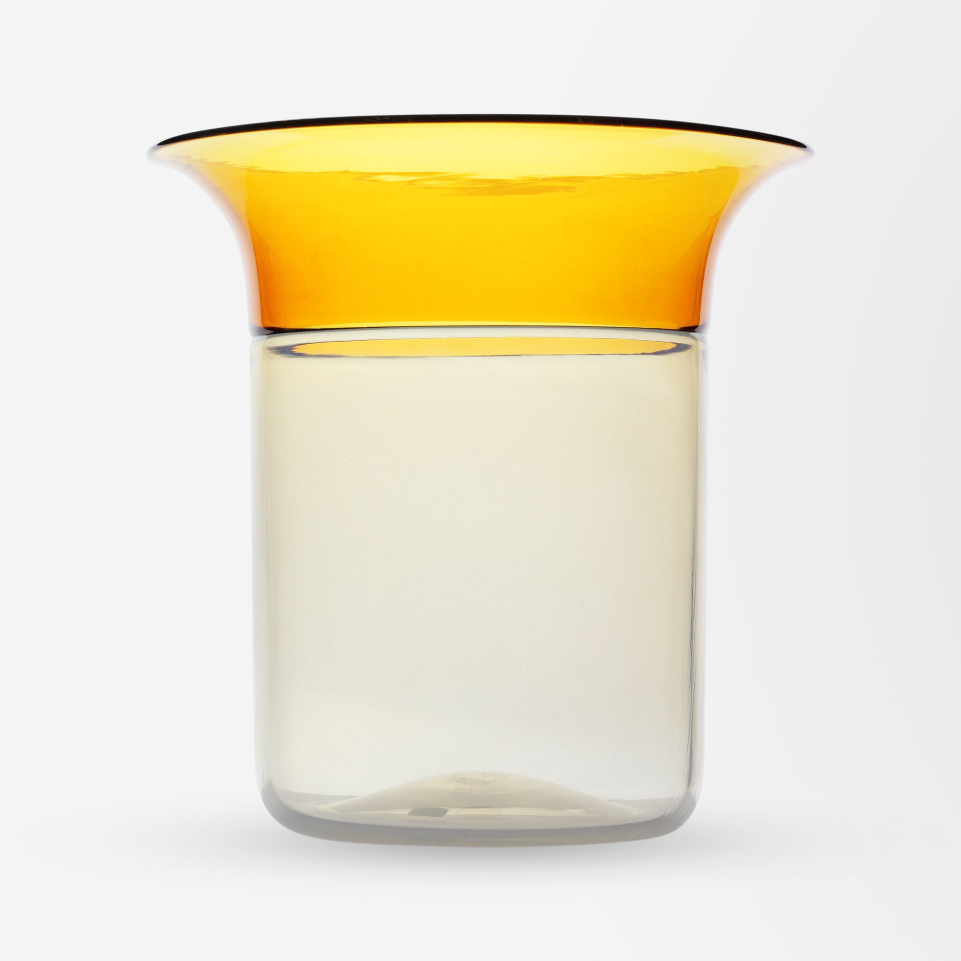 Vase en cristal de Murano transparent et ambré