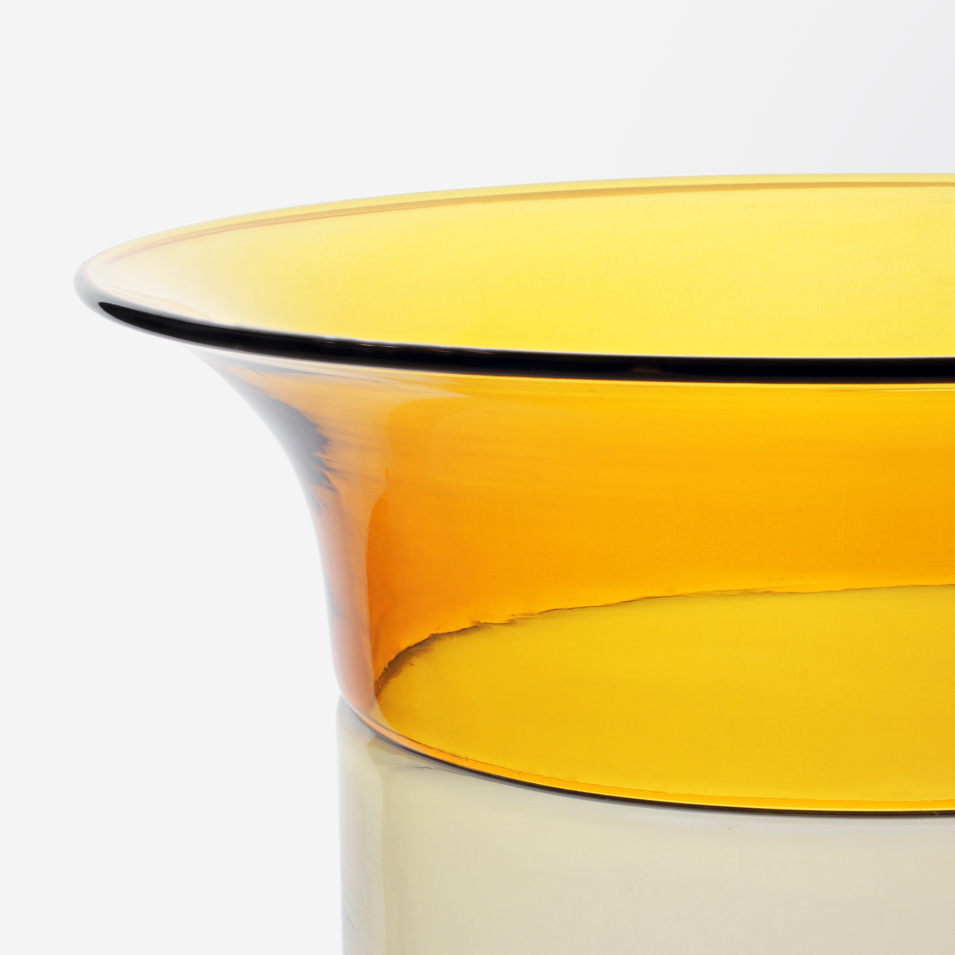 Vase en cristal de Murano transparent et ambré