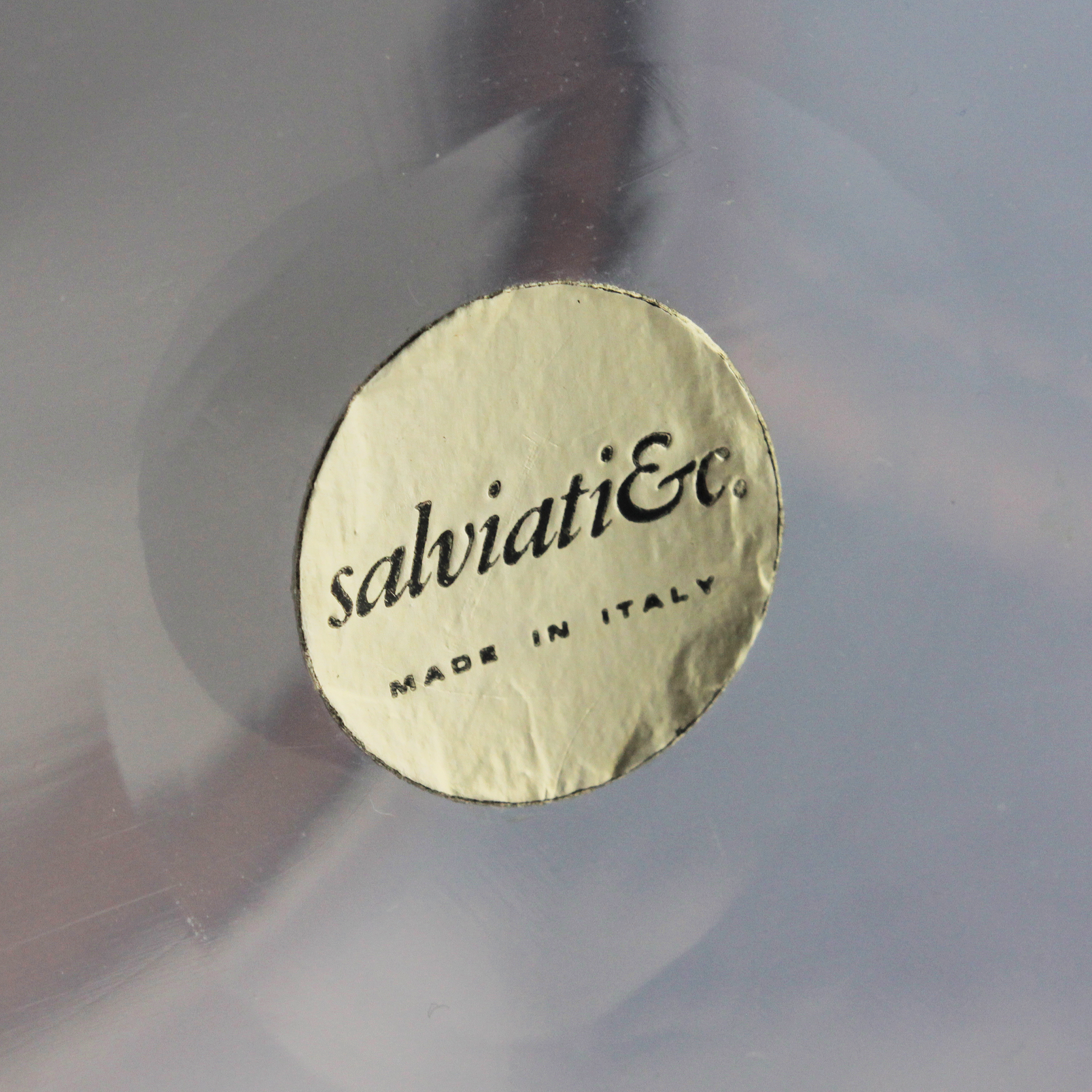 Vase en cristal de Murano transparent et ambré