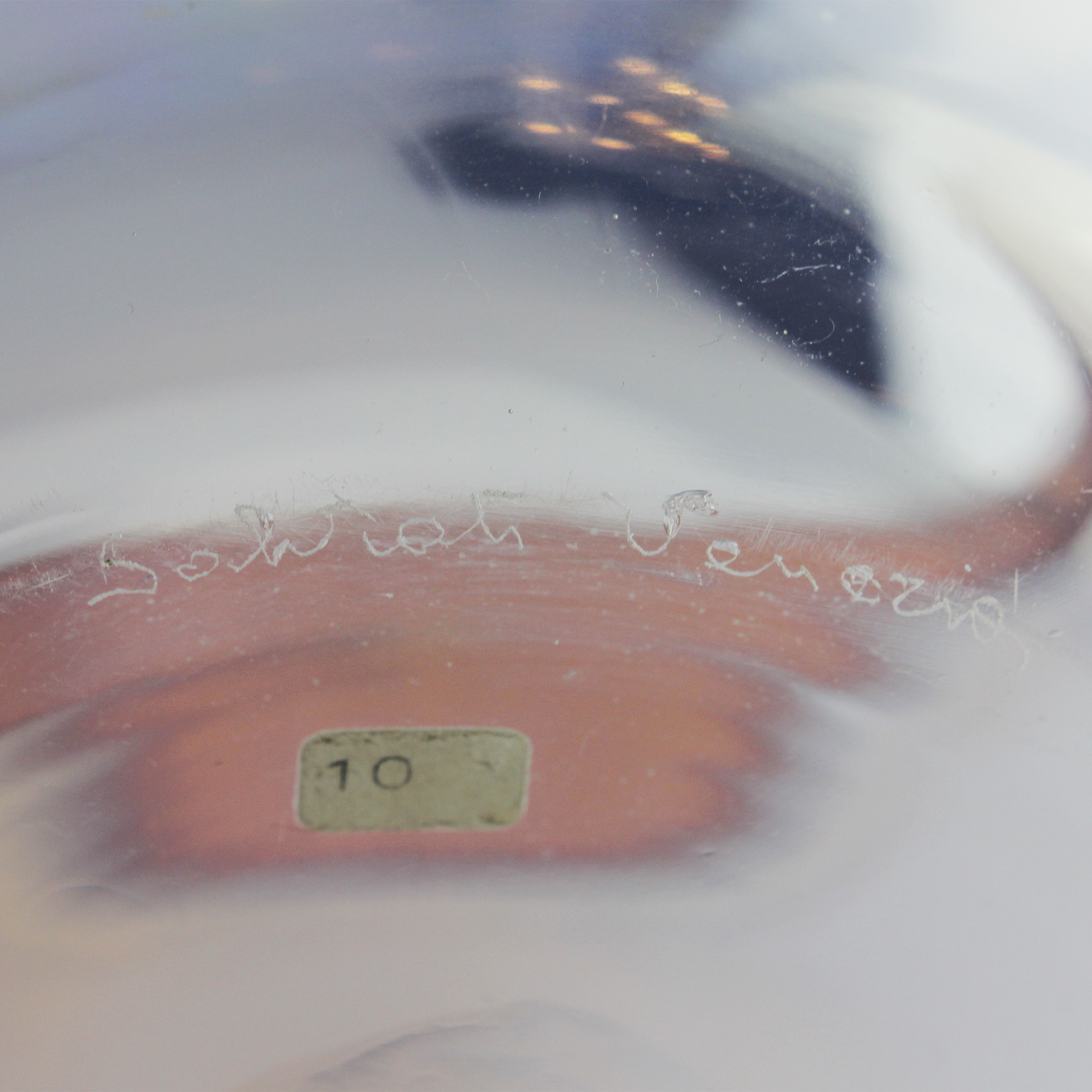 Vase en cristal de Murano transparent et ambré