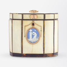 Load image into Gallery viewer, Ivory Veneered Tea Caddy with Wedgwood Medallion, Circa 1800