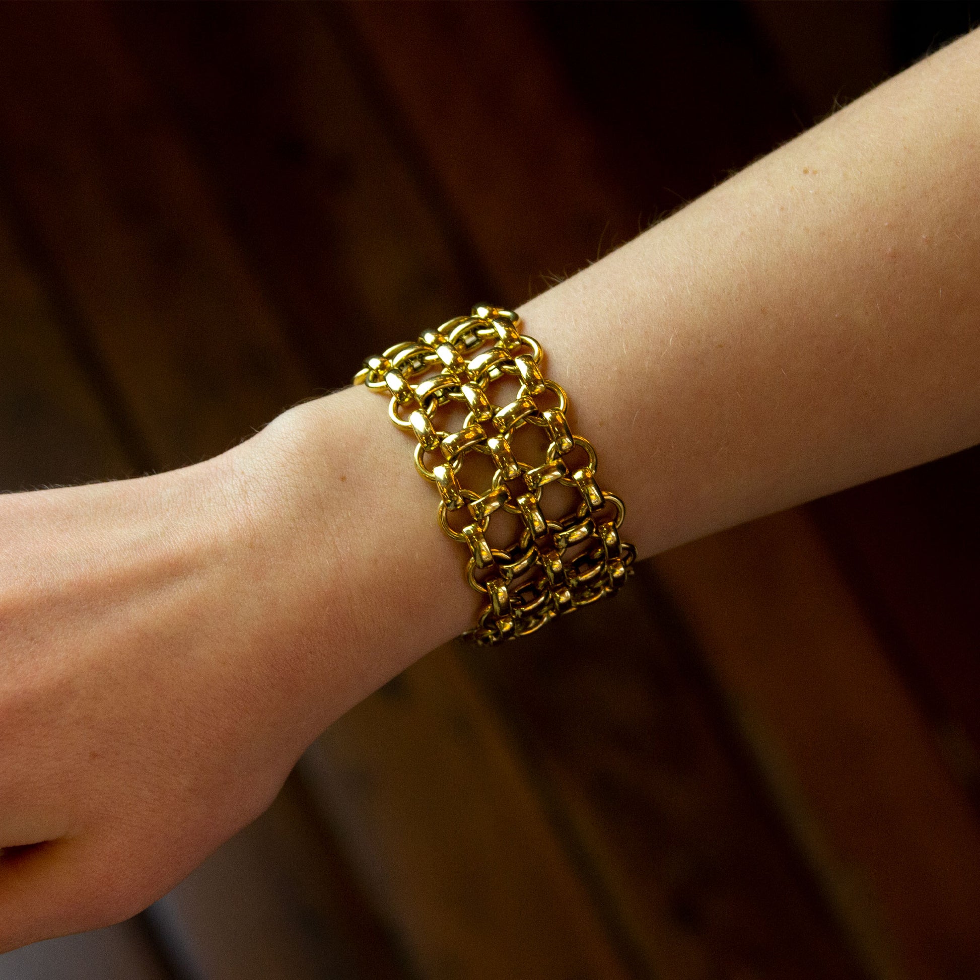 Heavy and Bold 18kt Gold Fancy Link Bracelet