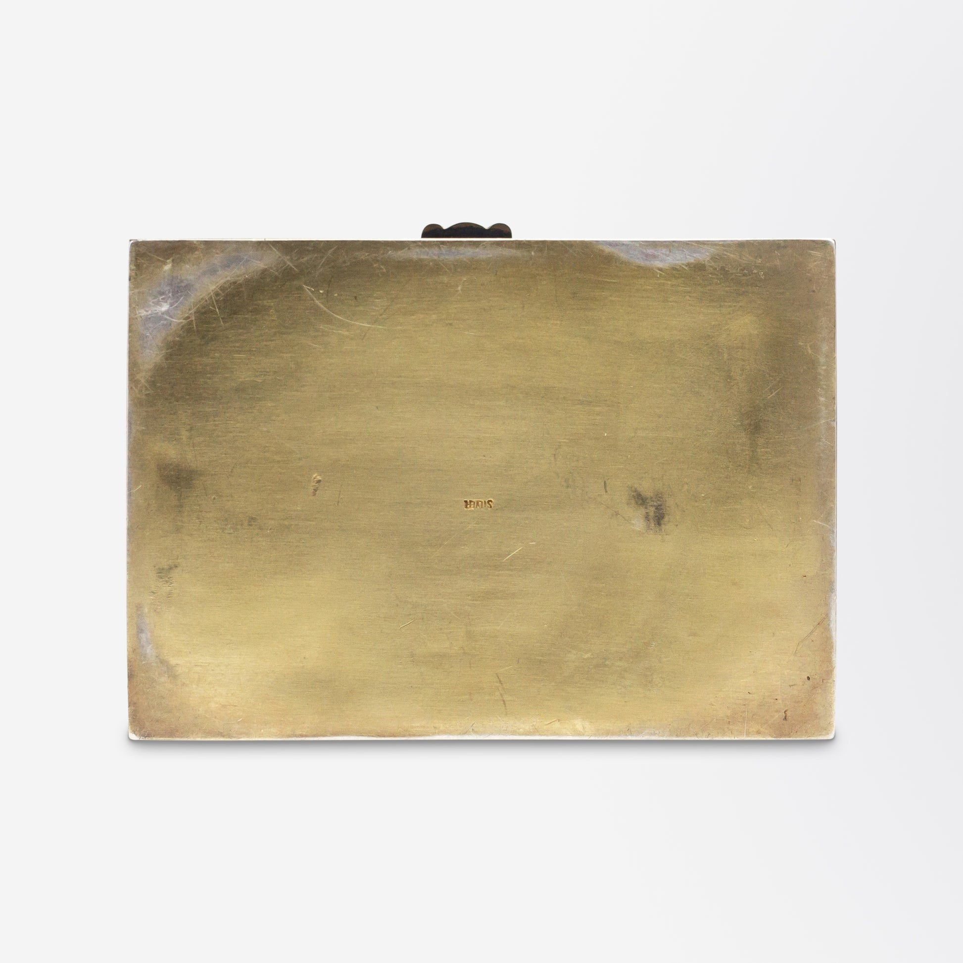 Small Chinese Silver & Carved Jade Hinged Box