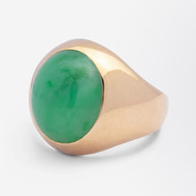 Load image into Gallery viewer, 14kt Gold &amp; Green &#39;Jadeite&#39; Ring
