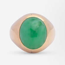 Load image into Gallery viewer, 14kt Gold &amp; Green &#39;Jadeite&#39; Ring
