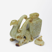Load image into Gallery viewer, Early 20th Century Carved Chinese Jade Lidded Vase