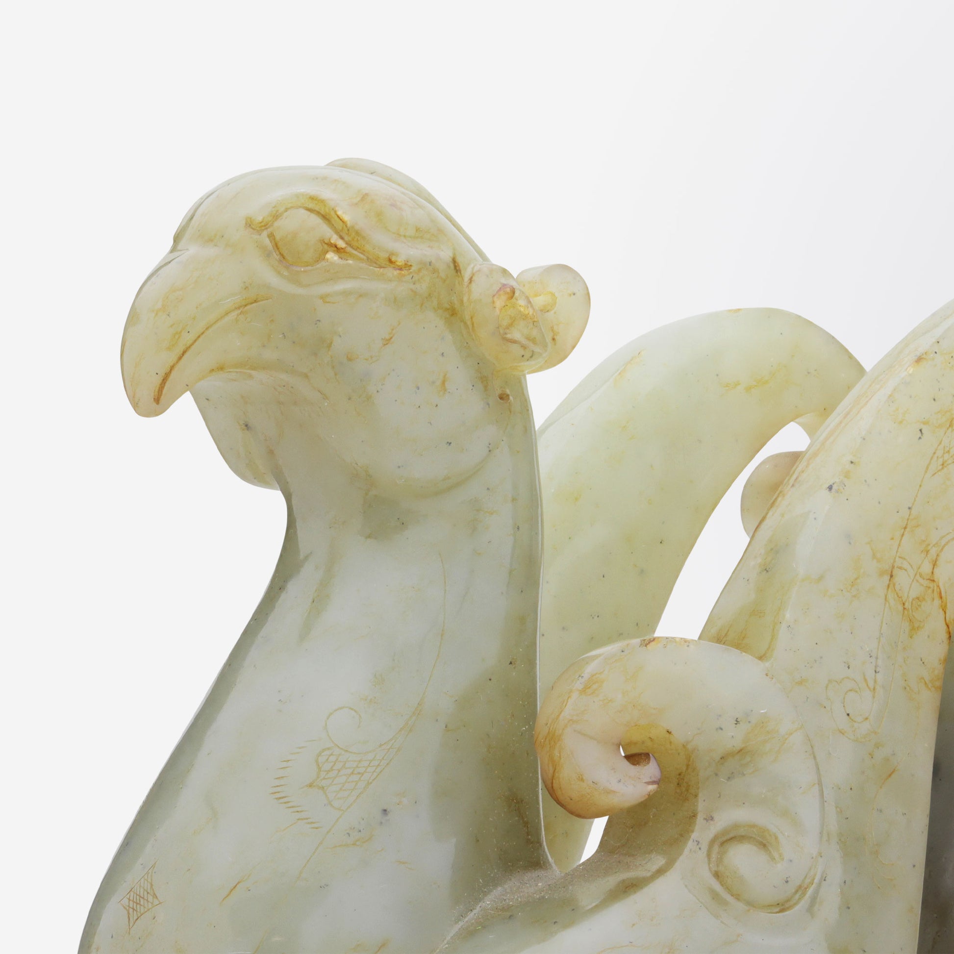 Vase chinois en jade sculpté à couvercle, début du XXe siècle