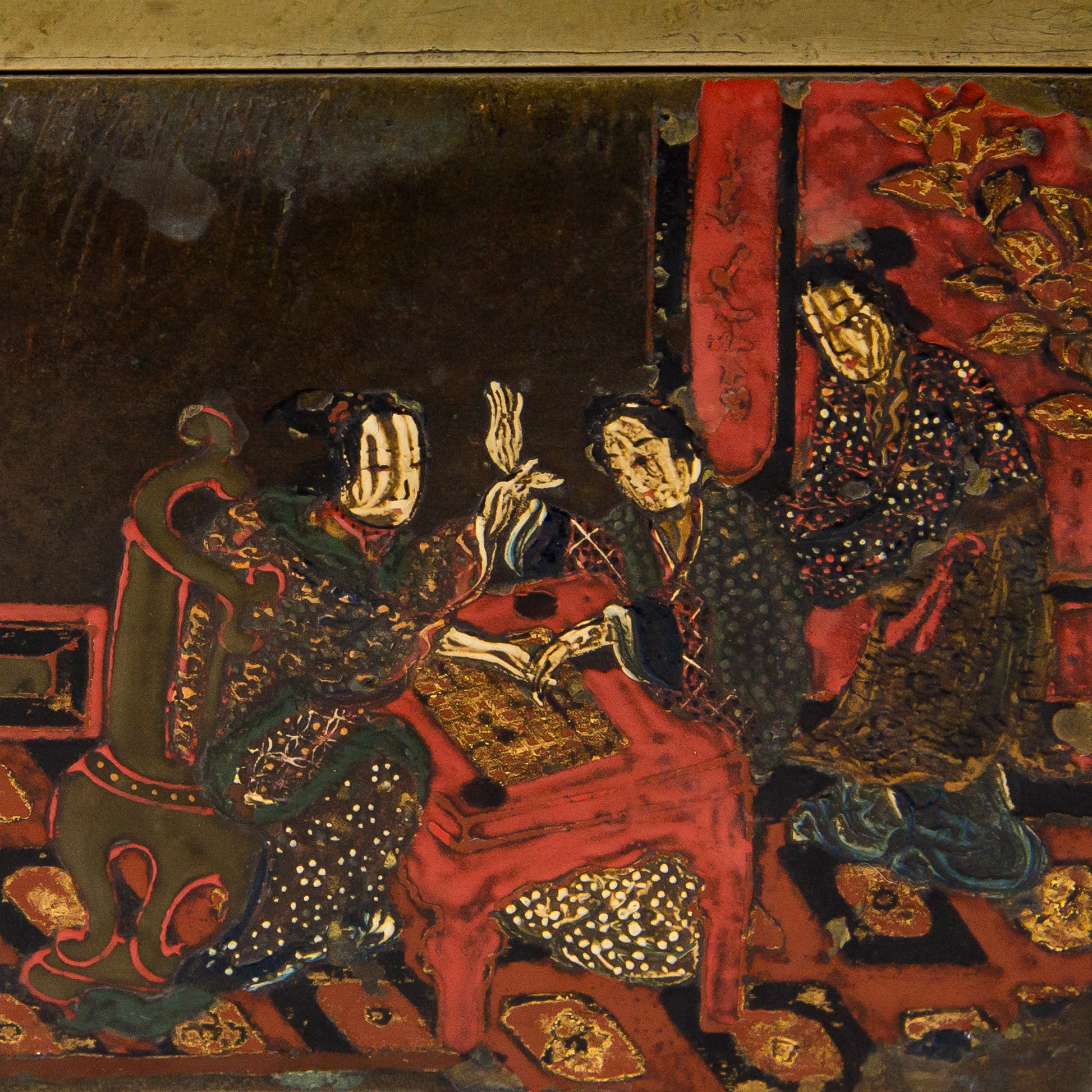 Coffret à écrire japonais émaillé « Suzuri-bako » d'une qualité exceptionnelle