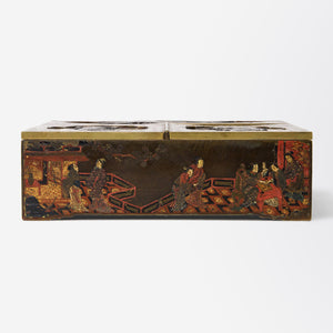 Exquisite Japanese 'Suzuri-bako' Enamelled Writing Box