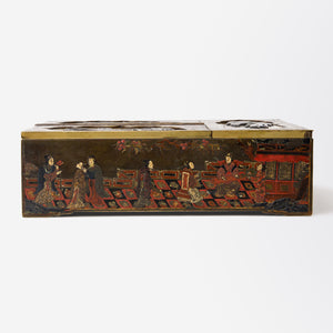 Exquisite Japanese 'Suzuri-bako' Enamelled Writing Box