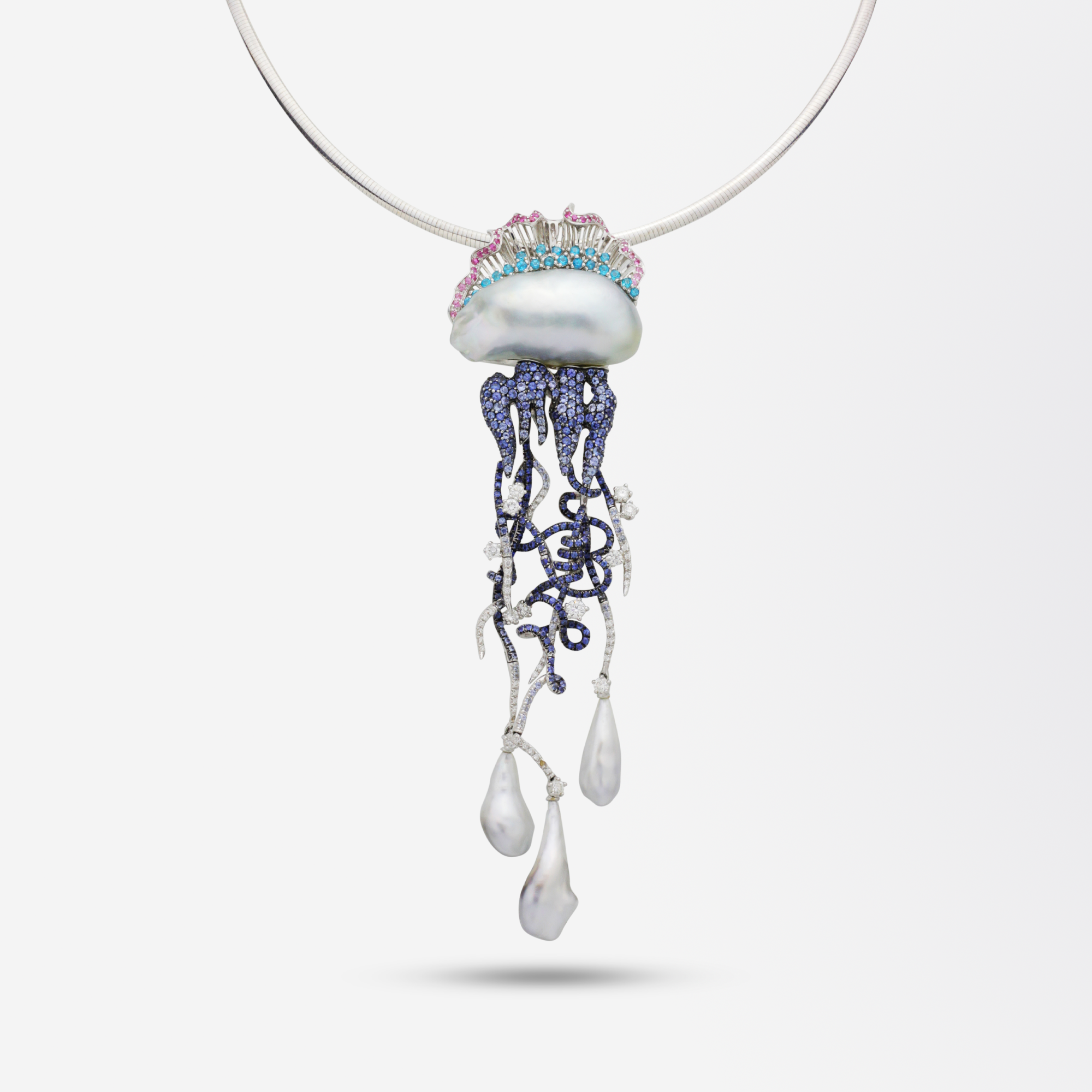 Jellyfish Brooch Necklace by Autore The Antique Guild