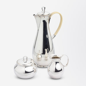 Sterling Silver Three Piece Coffee Set by Sigvard Bernadotte for Georg Jensen