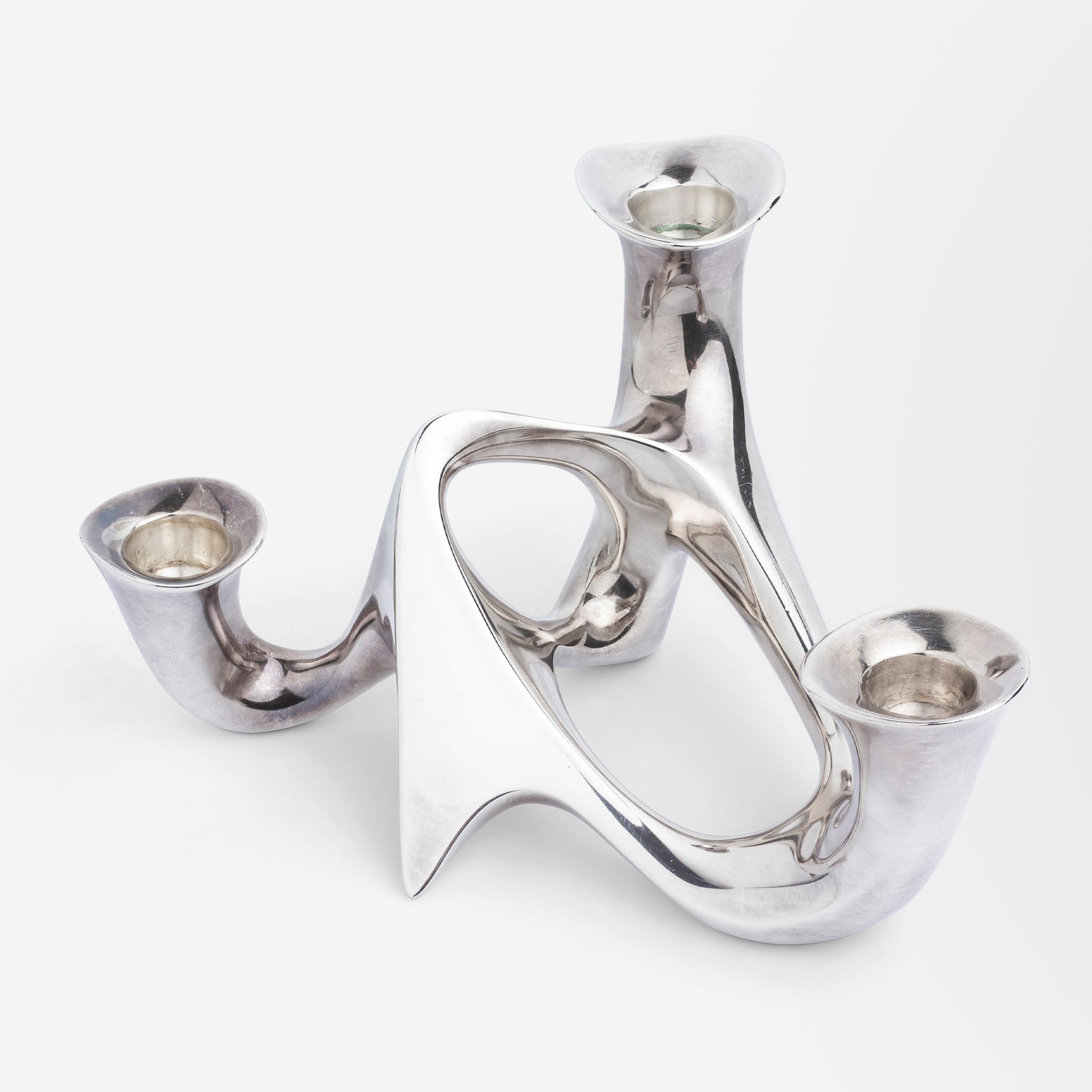 Sterling Silver Candleabra #956 by Henning Koppel for Georg Jensen