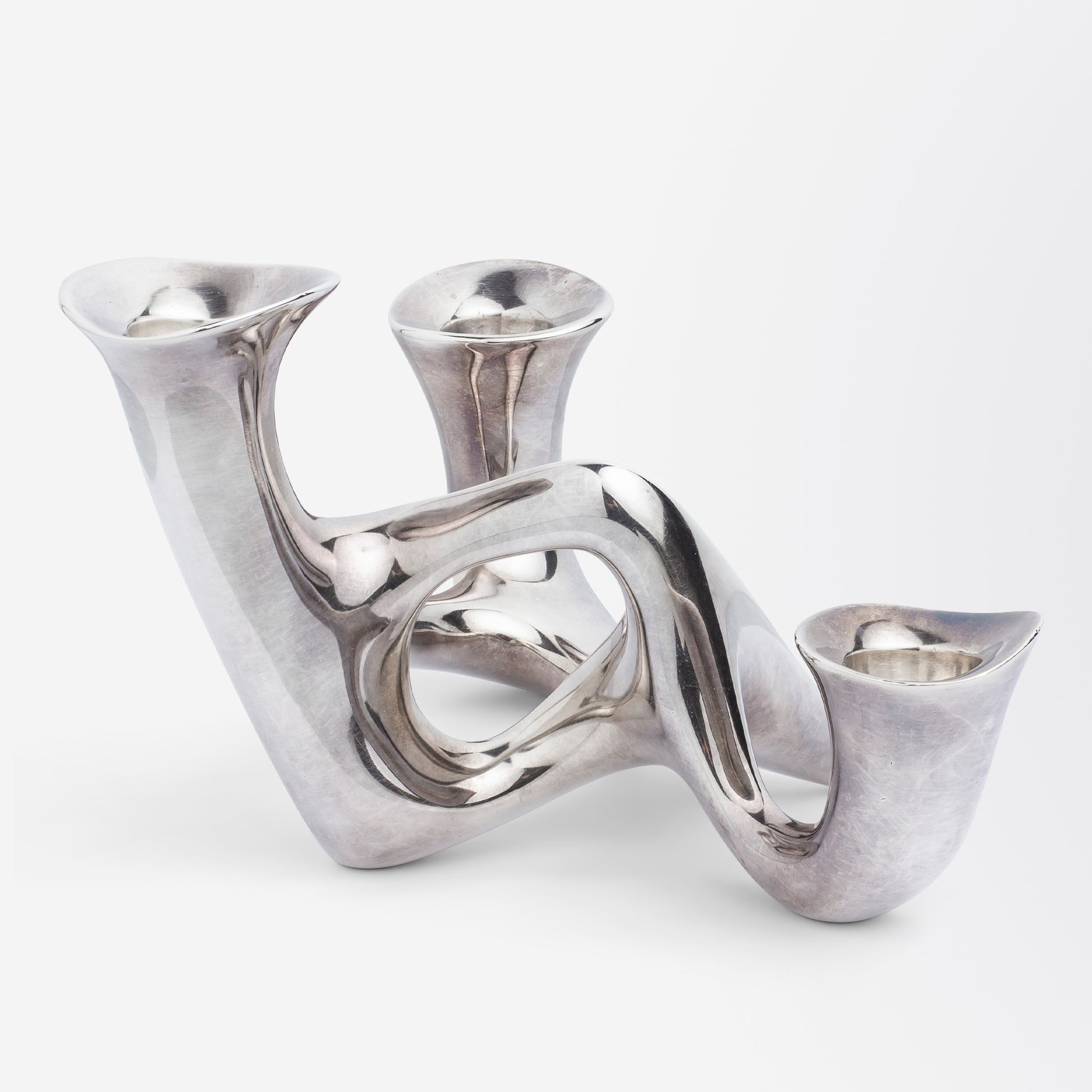 Sterling Silver Candleabra #956 by Henning Koppel for Georg Jensen