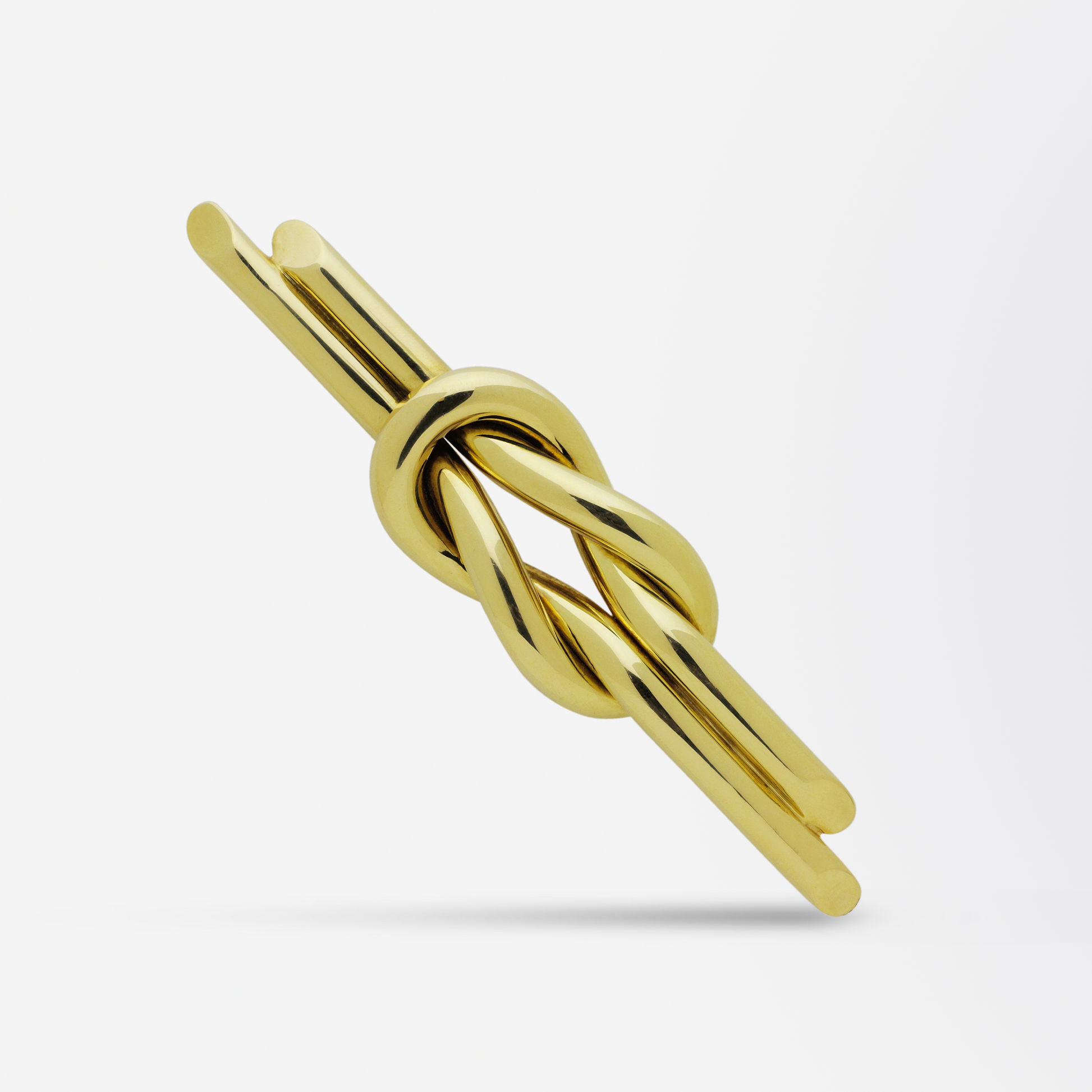 Oversized 18kt Yellow Gold Lovers Knot Brooch