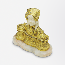 Load image into Gallery viewer, French Ormolu, Ivory, and Alabaster Hinged Box