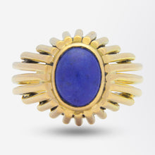 Load image into Gallery viewer, 14kt Yellow Gold Ring with Cabochon Lapis Lazuli