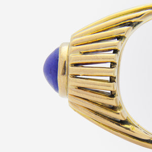 14kt Yellow Gold Ring with Cabochon Lapis Lazuli