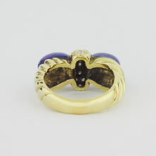 Load image into Gallery viewer, 18kt Yellow Gold, Lapis &amp; Diamond Ring