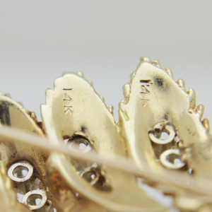 14kt Gold and Diamond Fern Brooch Pin