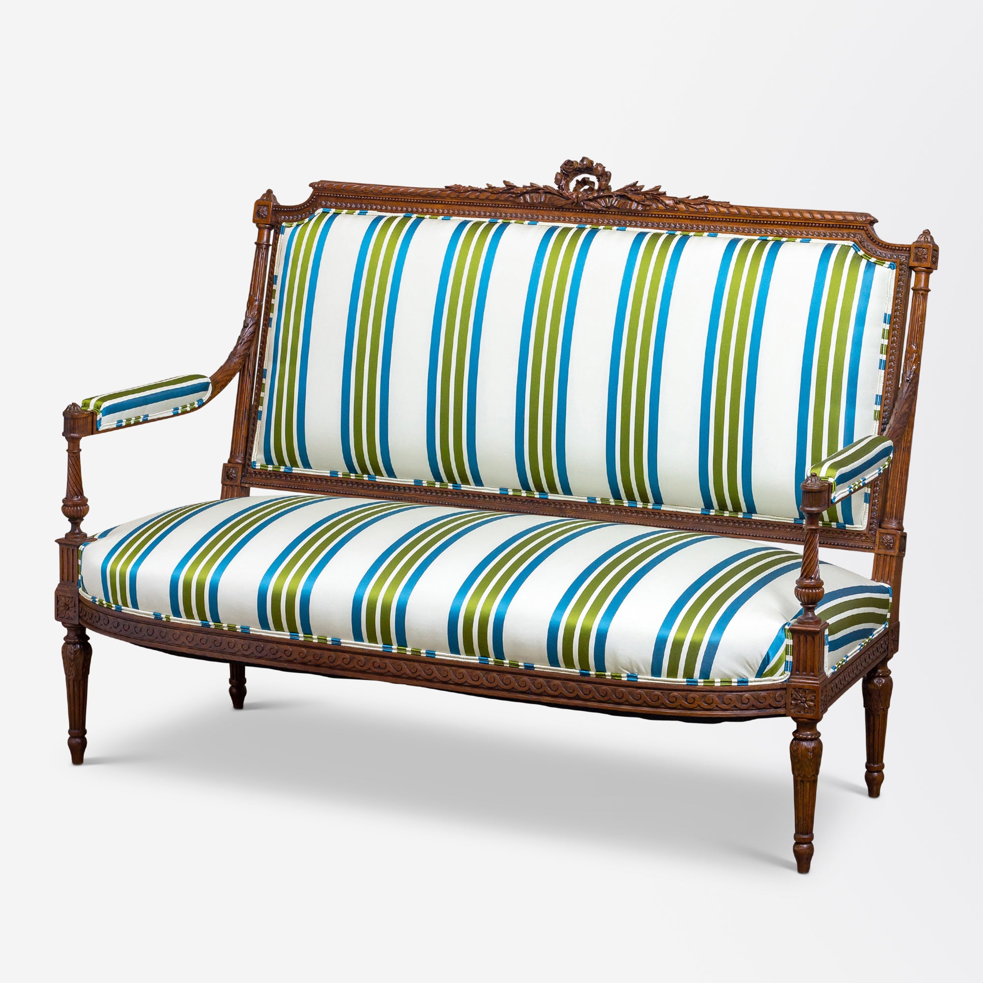 18th Century, French, Louis XVI Walnut Settee