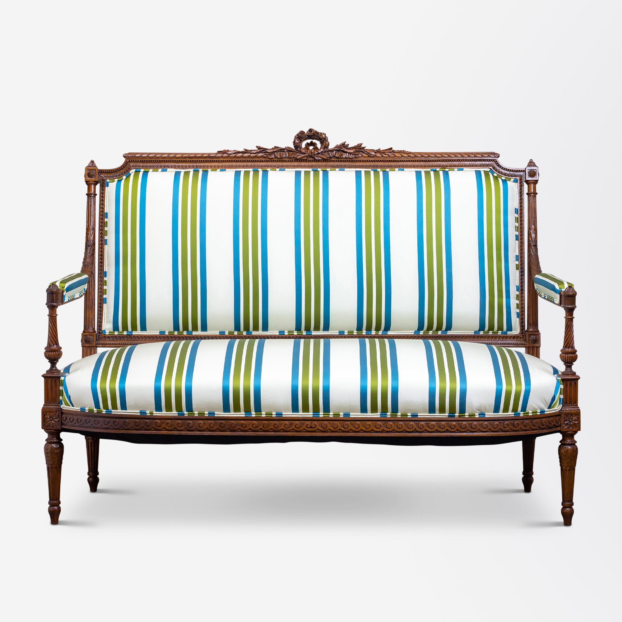 18th Century, French, Louis XVI Walnut Settee